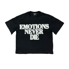 Mixed Emotions Black ‘End’ Rhinestone Tee