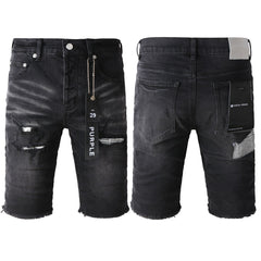 Purple Black Jean Shorts 5001 with Classic Style and Comfortable Fit