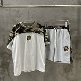 Broken Planet Camo Color Block Tee & Shorts Set