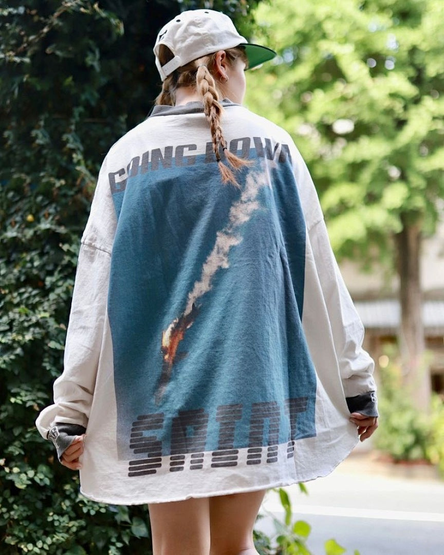 Saint Michael High-Collar Lightning & Arch Logo Sweatshirt