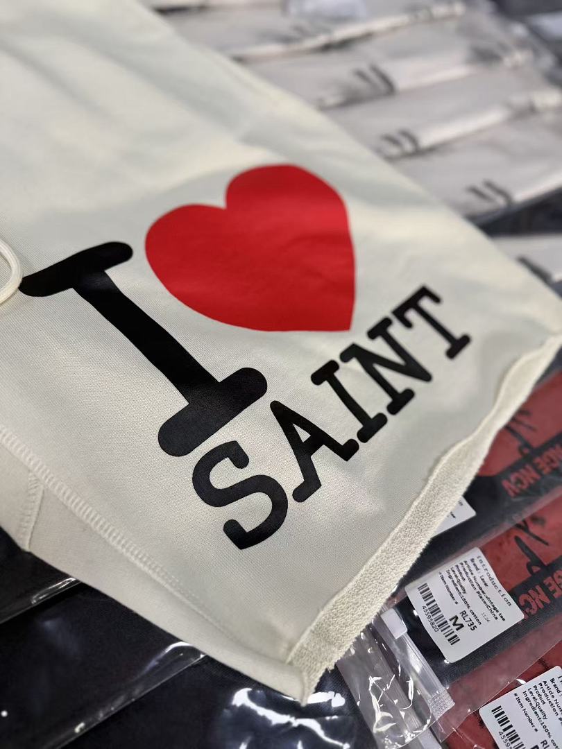 Saint Michael I Love Saint Heart Print Casual Sweat Shorts