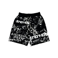 Mixed Emotions　Black “Graffiti” Shorts