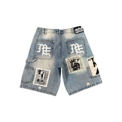 Mixed Emotions　Blue “AI” Denim Shorts