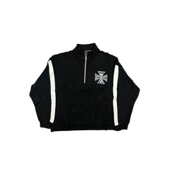 MIXED EMOTION Black “Quarter” zip Jacket
