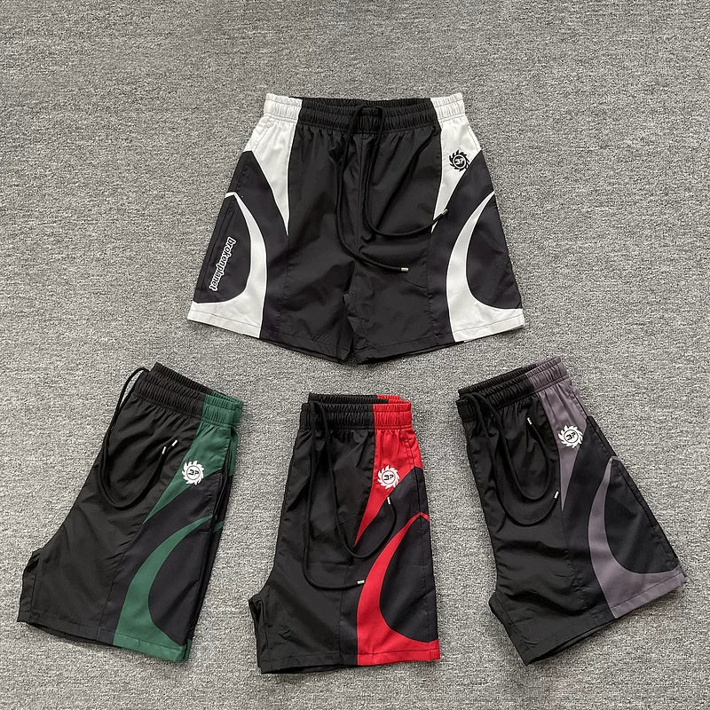 Broken Planet Hip Hop Street Match Splicing Embroidered Woven Speed Drying Shorts
