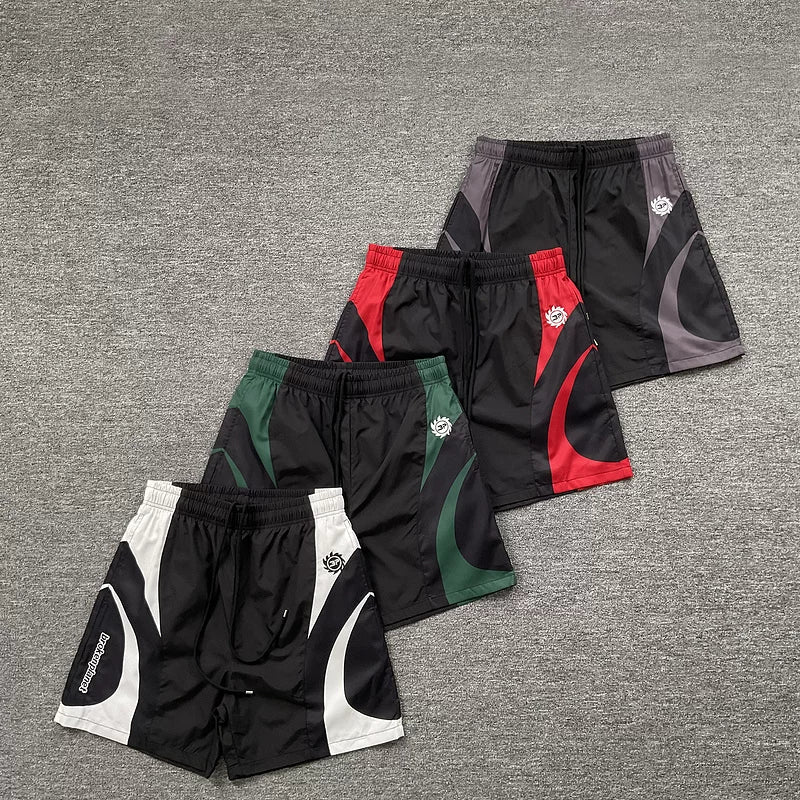 Broken Planet Hip Hop Street Match Splicing Embroidered Woven Speed Drying Shorts