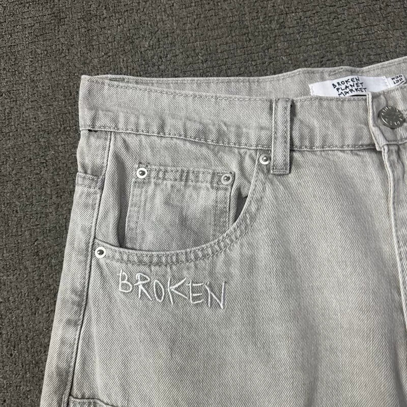Broken planet trendy loose straight leg jeans