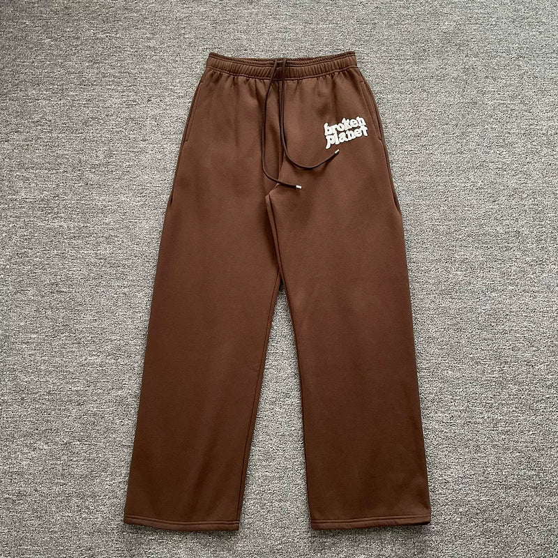 Broken Planet  Printed Loose Straight Pants for Men