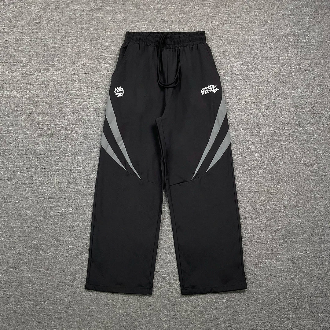 Broken Planet Woven Drawstring Straight Pants