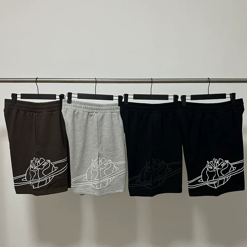 Broken Planet high street summer sports embroidered loose  five quarter pants
