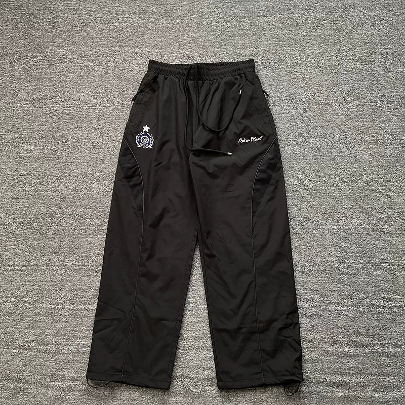 Broken planet  embroidered loose straight tube casual pants