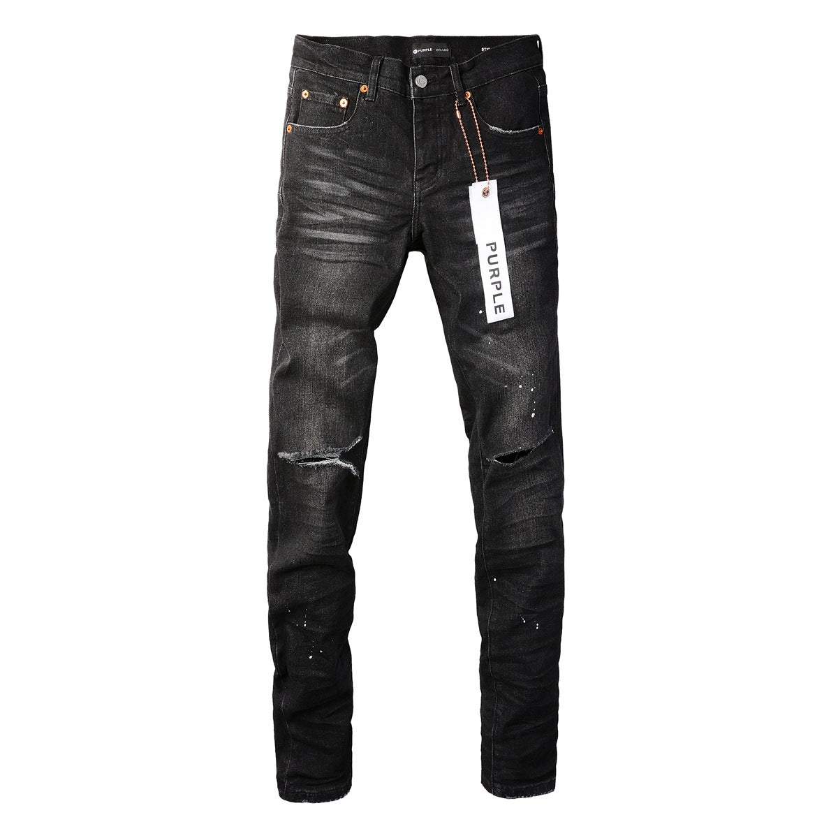 Purple Jeans Black New Mens Personality Fashion Ripped Jeans 9035